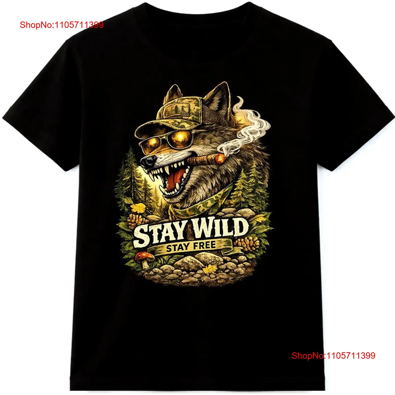 Wildman Hunting & Outdoor Nelspruit - Wolf T Shirt Stay Wild Free
