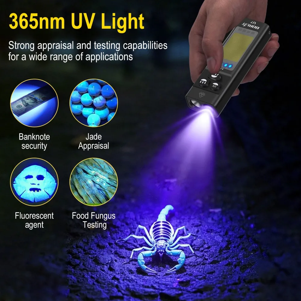 BORUiT U7 UV LED EDC Flashligh - огляд і ціна Outdoor Hunting Lights