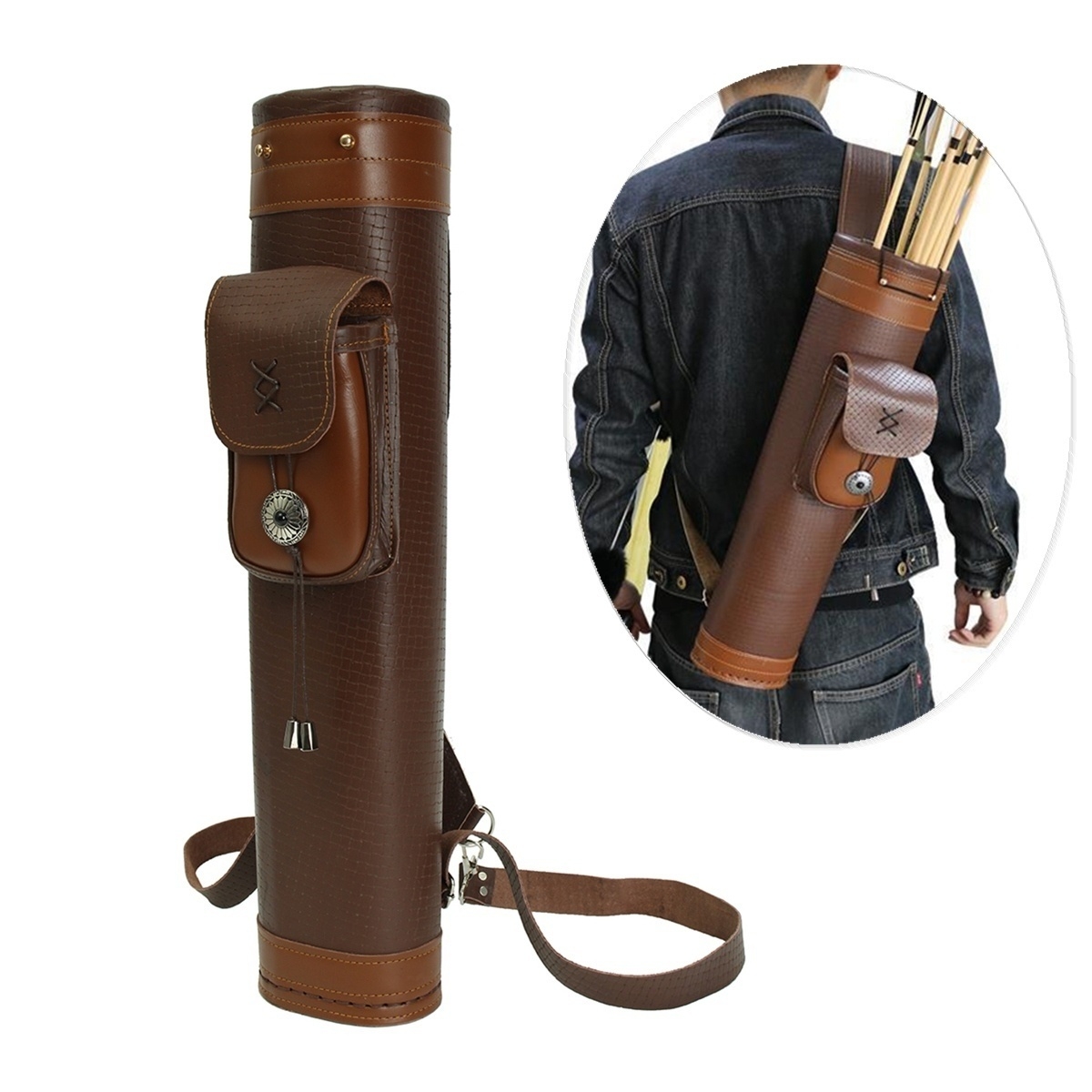 HOT Traditional Genuine Leathe - огляд і ціна Quiver Arrow Back